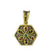 The Theodora Collection - 24k Gold Plated Two-tone Sterling Silver Hexagonal Byzantine Pendant