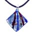 Murano Glass Diamond-Shaped Pendant - Blue