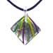 Murano Glass Diamond-Shaped Pendant - Green