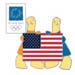 Athens 2004 Mascots with USA Flag Pin