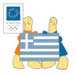 Athens 2004 Mascots with Greek Flag Pin