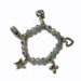 Light Blue  Evil Eye bracelet with charms & faux pearls