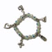 Light Green Evil Eye bracelet with charms & faux pearls