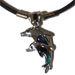 Double Dolphin Faux Opal Indian Rubber Necklace KO_22