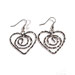 Hammered Heart Shaped Spiral Earrings w/ French Hooks 