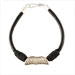 Black Leather Bracelet with Swirl (3cm)