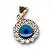14k Gold Evil Eye Pendant - Flower-Shaped with Cubic Zirconia (10mm)