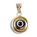 14k Gold Evil Eye Pendant - Double Circle Detail (9mm) 