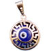 Blue Evil Eye with Greek Key Pendant 