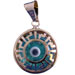 Parthenon Evil Eye with Greek Key Pendant 18k