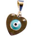 Turqoiuse Evil Eye on 18k Gold Heart