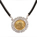 Platinum & 18k Gold Plated Sterling Silver Necklace - Alexander and Parthenon (32mm)