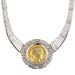 Platinum & 18k Gold Plated Sterling Silver Necklace - Athena and Parthenon (32mm)