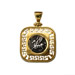 24k Gold Plated Pendant w/ Pegasus Rounded Square (24mm)