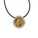 24k Gold Plated Sterling Silver Necklace w/ Rubber Cord - Minotaur (25mm)