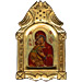 XSK1 Panayia Theotokos (Virgin Mary Mother of God ) Wooden Icon with Decorative Carvings 16x25cm