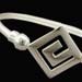 Sterling Silver Cuff Bracelet - Greek Key Motif 