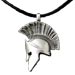 Sterling Silver Pendant w/ Rubber Cord - Trojan Helmet (31mm)