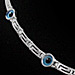 Greek Sterling Silver Mati Collection - Necklace w/ Greek Key and 5 Mati Evil Eye (6mm)