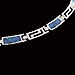 The Neptune Collection - Sterling Silver Necklace - Greek Key Opal Rectangle (2mm)