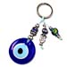 Good Luck Charm Keychain with blue glass evil eye 120368
