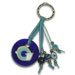 Good Luck Charm Keychain with blue glass evil eye 121410
