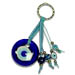 Good Luck Charm Keychain with blue glass evil eye 121410