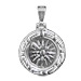 Sterling Silver Pendant - Vergina Star with Greek Key Motif Border (25mm)