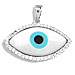 The Amphitrite Collection - Sterling Silver Pendant - Mother of Pearl Eye with Cubic Zirconia (34mm)