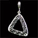 Sterling Silver Pendant - Greek Key Motif Triangle (31mm)