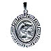 Silver Two-Sided Oval Pendant: Alexander (or Athena) with Parthenon 3cm