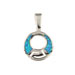 The Neptune Collection - Sterling Silver Pendant - Hoop w/ Greek Key & Opal (14mm)