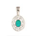 The Neptune Collection - Sterling Silver Pendant - Oval w/ Greek Key & Opal (16mm)