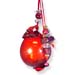 Glass Pomegranate Good Luck Ornament (Gouri) - 3.5" red round
