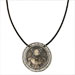 Sterling Silver Circular Pendant w/ Rubber Cord - Minotaur (32mm)
