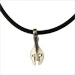Sterling Silver Necklace w/ Rubber Cord - Corinthian Helmet (18mm)