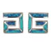 The Neptune Collection - Sterling Silver Earrings - Greek Key Square and Opal (8mm)