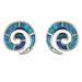 The Neptune Collection - Sterling Silver Earrings - Swirl Motif and Opal (13mm)