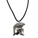 Sterling Silver Necklace w/ Leather Cord - Corinthian (Trojan) Helmet (26mm)