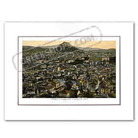 Vintage Greek City Photos Attica - City of Athens, Lycabettus (1907)
