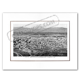 Vintage Greek City Photos Attica - City of Athens, North East city view from Lycabettus (1880)
