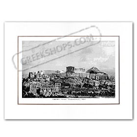 Vintage Greek City Photos Attica - City of Athens, View of the Acropolis (1937)