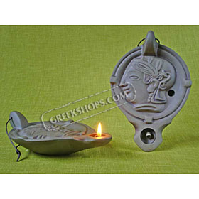 Ceramic Olive Oil Lamp - Athena 0143L1