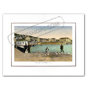 Vintage Greek City Photos Peloponnese - Corinthia, Loutraki, Port view (1907)