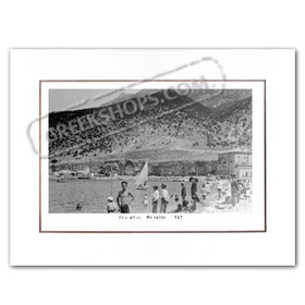 Vintage Greek City Photos Peloponnese - Corinthia, Loutraki, Loutraki beach (1927)