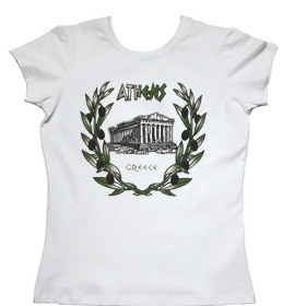 Olive Branches and Parthenon Womens Tshirt Style 10020b