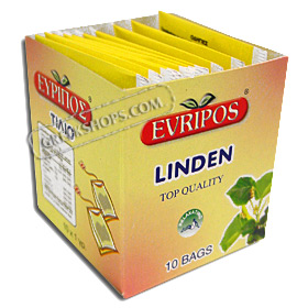 Evripos Greek Linden (Flamouri - Tilio) Tea in Tea Bags (10 per pack) 