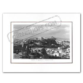 Vintage Greek City Photos Attica - City of Athens, Athens and Acropolis City view (1950)