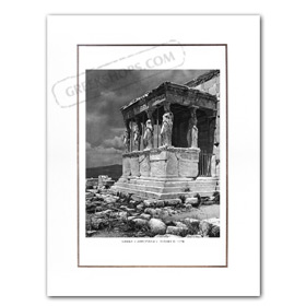 Vintage Greek City Photos Attica - City of Athens, Erechtheion - Kariatides (1920)