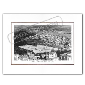 Vintage Greek City Photos Attica - City of Athens, Temple of Zeus - view of Athens (1921)